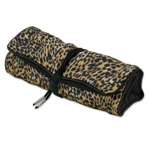 Cheetah Print Jewelry Roll with Black Trim