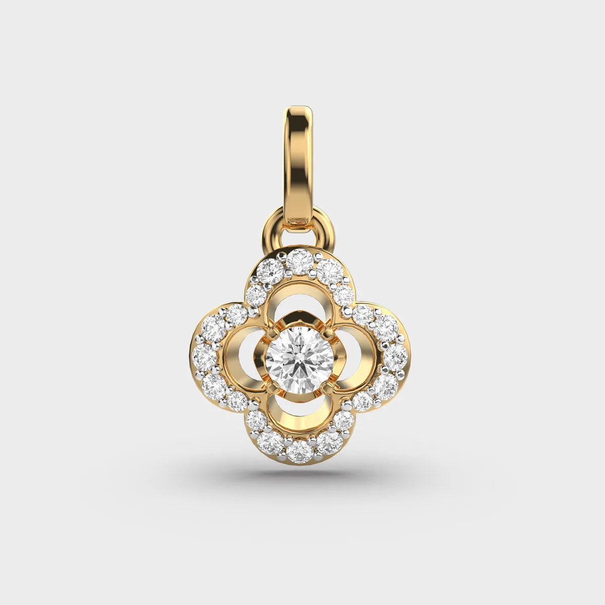 Chic Diamond Gold Pendant (Without Chain)