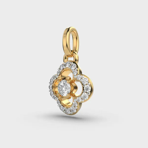 Chic Diamond Gold Pendant (Without Chain)