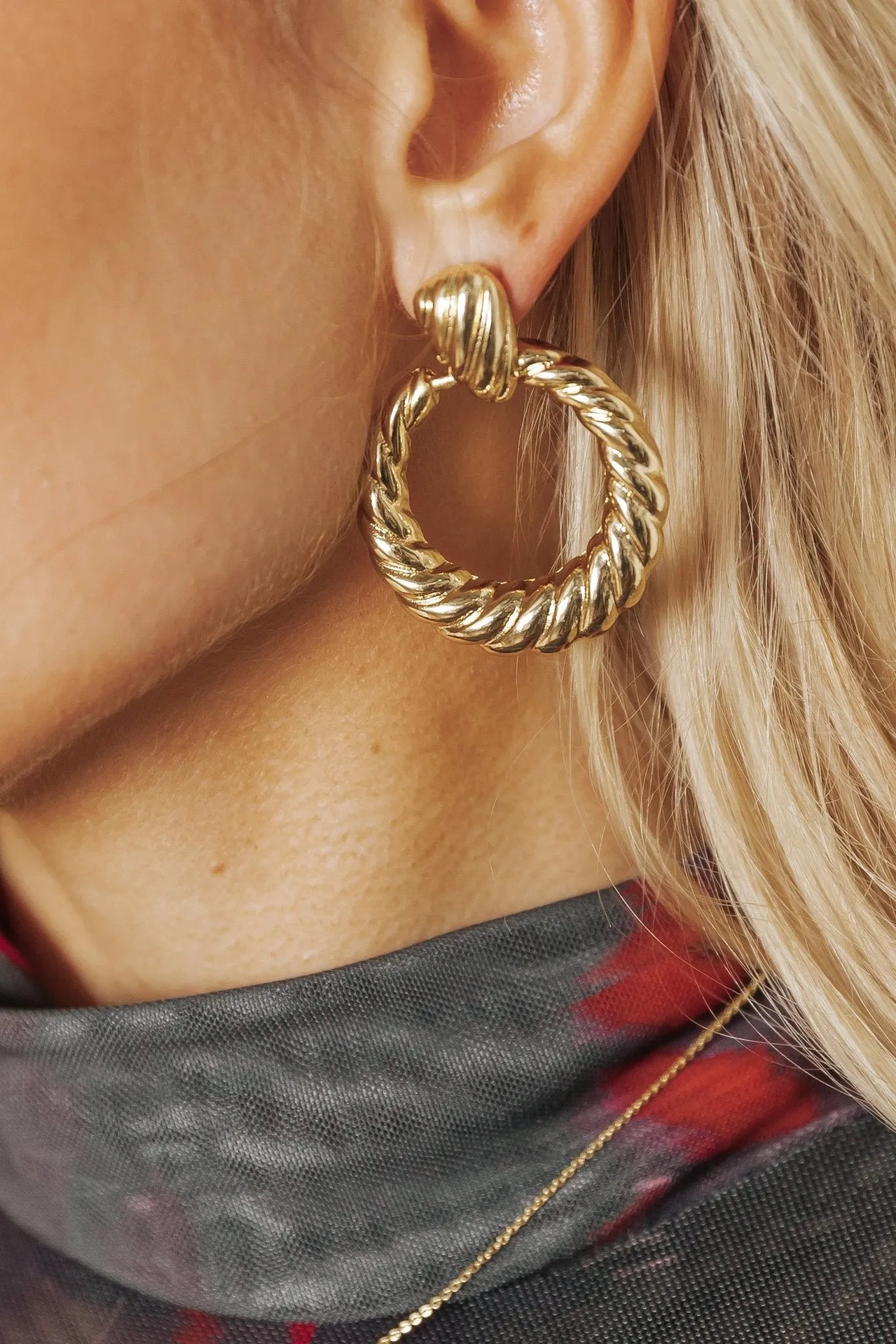 Chunky Gold Plated Hoop Earrings