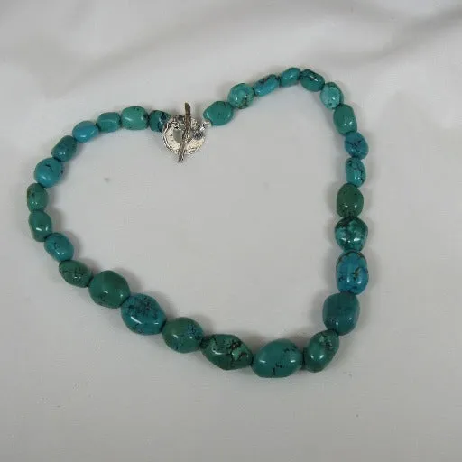 Chunky Turquoise Nugget Beaded  Necklace Handmade