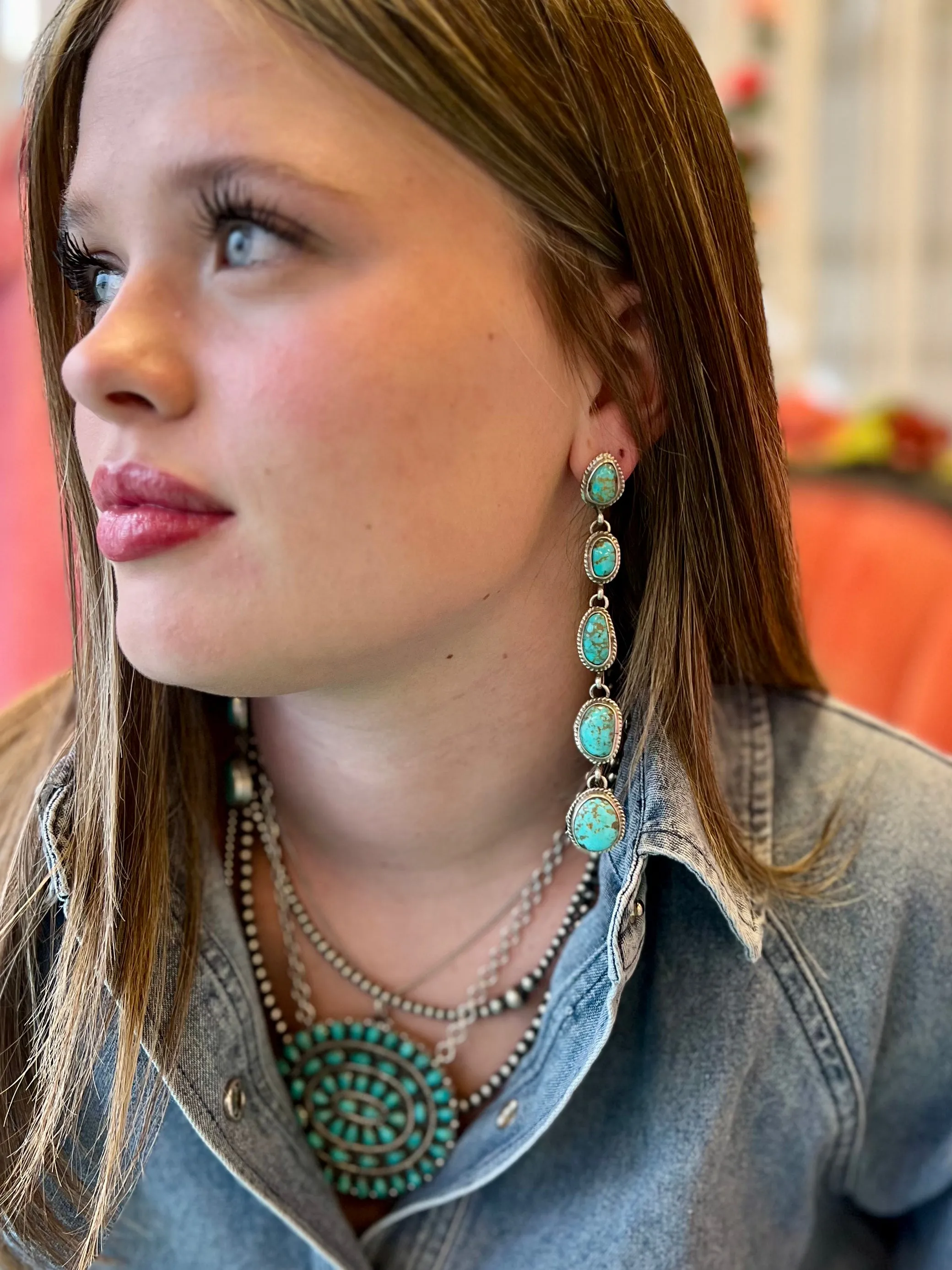 Cinco Turquoise Drop Earrings