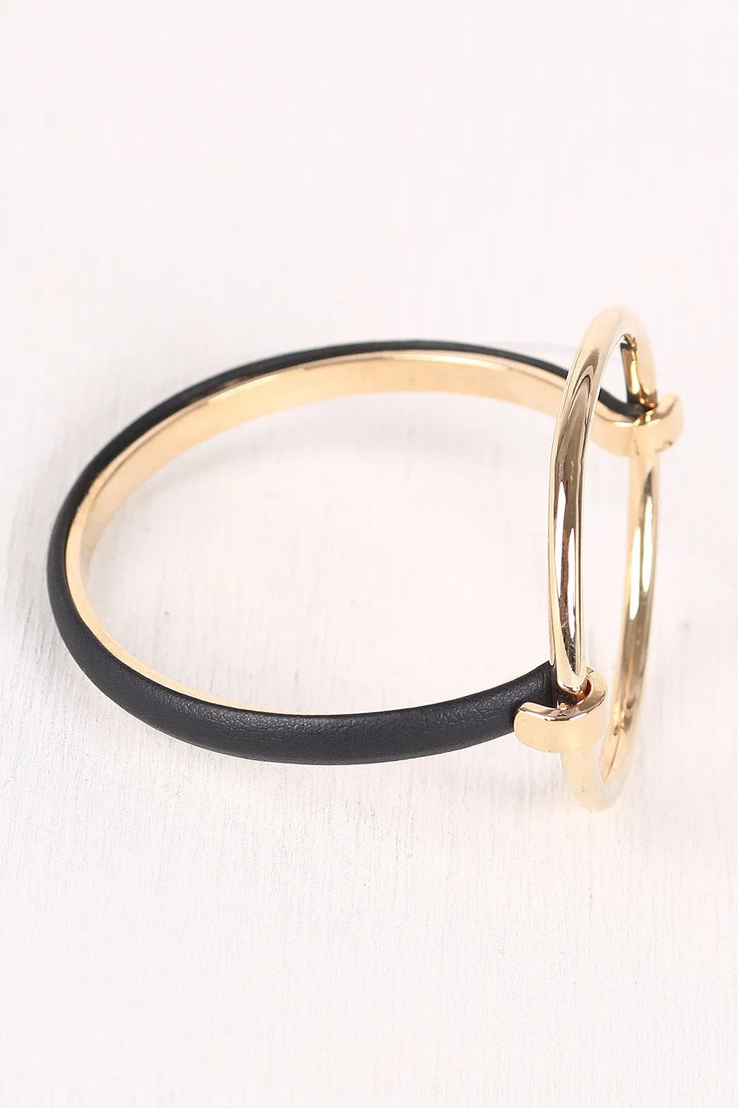 Circular Accent Hinge Bangle Bracelet