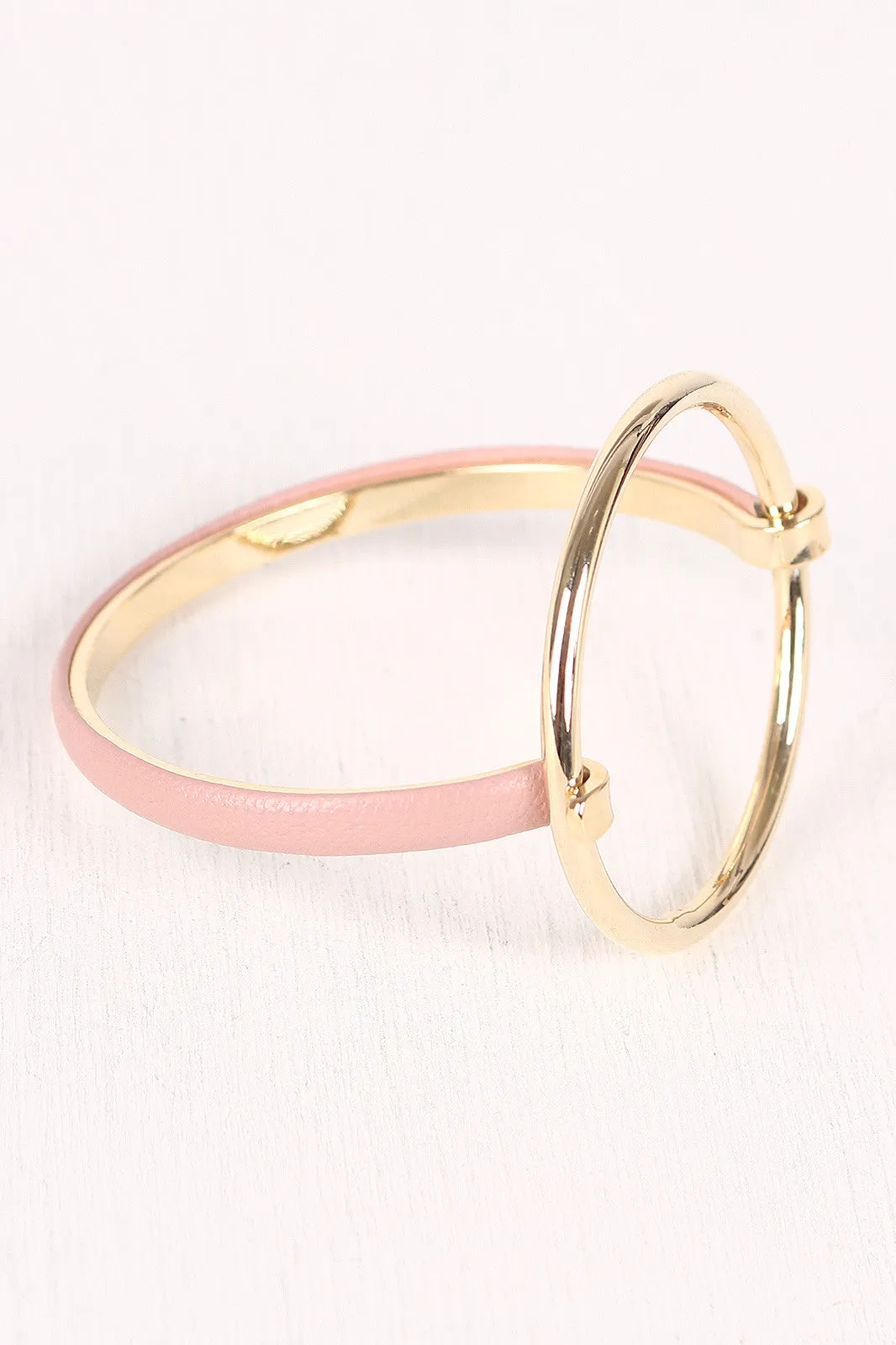 Circular Accent Hinge Bangle Bracelet