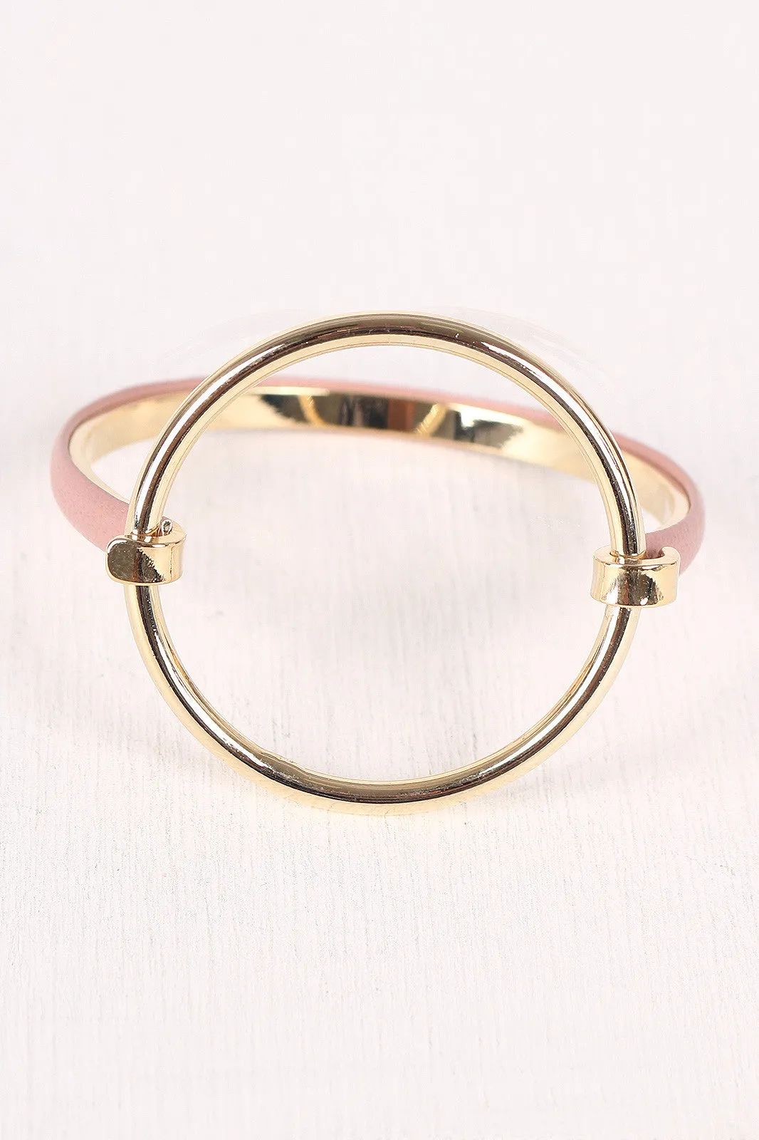 Circular Accent Hinge Bangle Bracelet