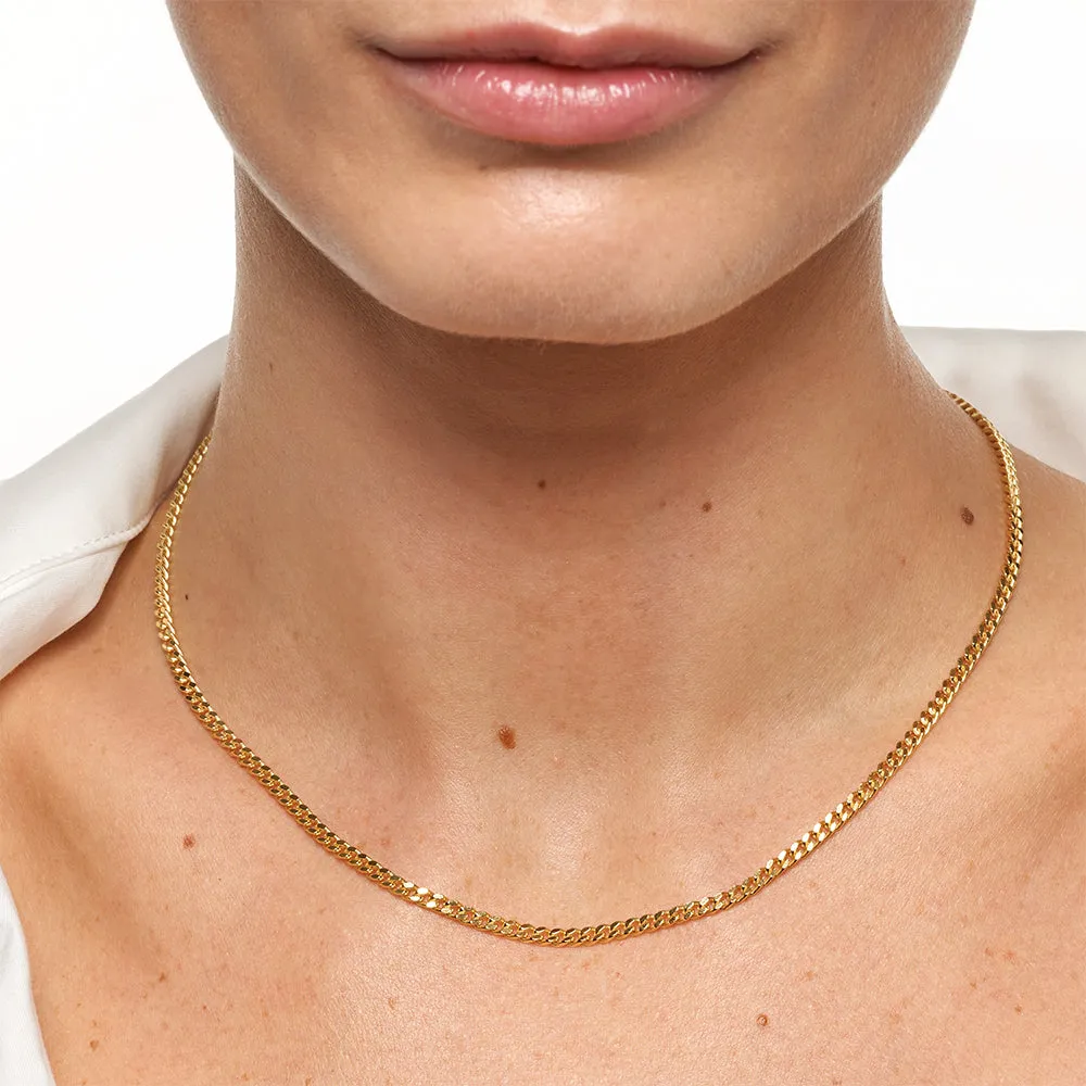 Classic Curb Chain Necklace in Gold