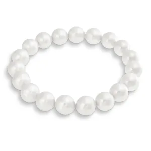 Classic Fashion Multi Strand Pearl Stretch Bracelet White Pink Beads 8-12MM