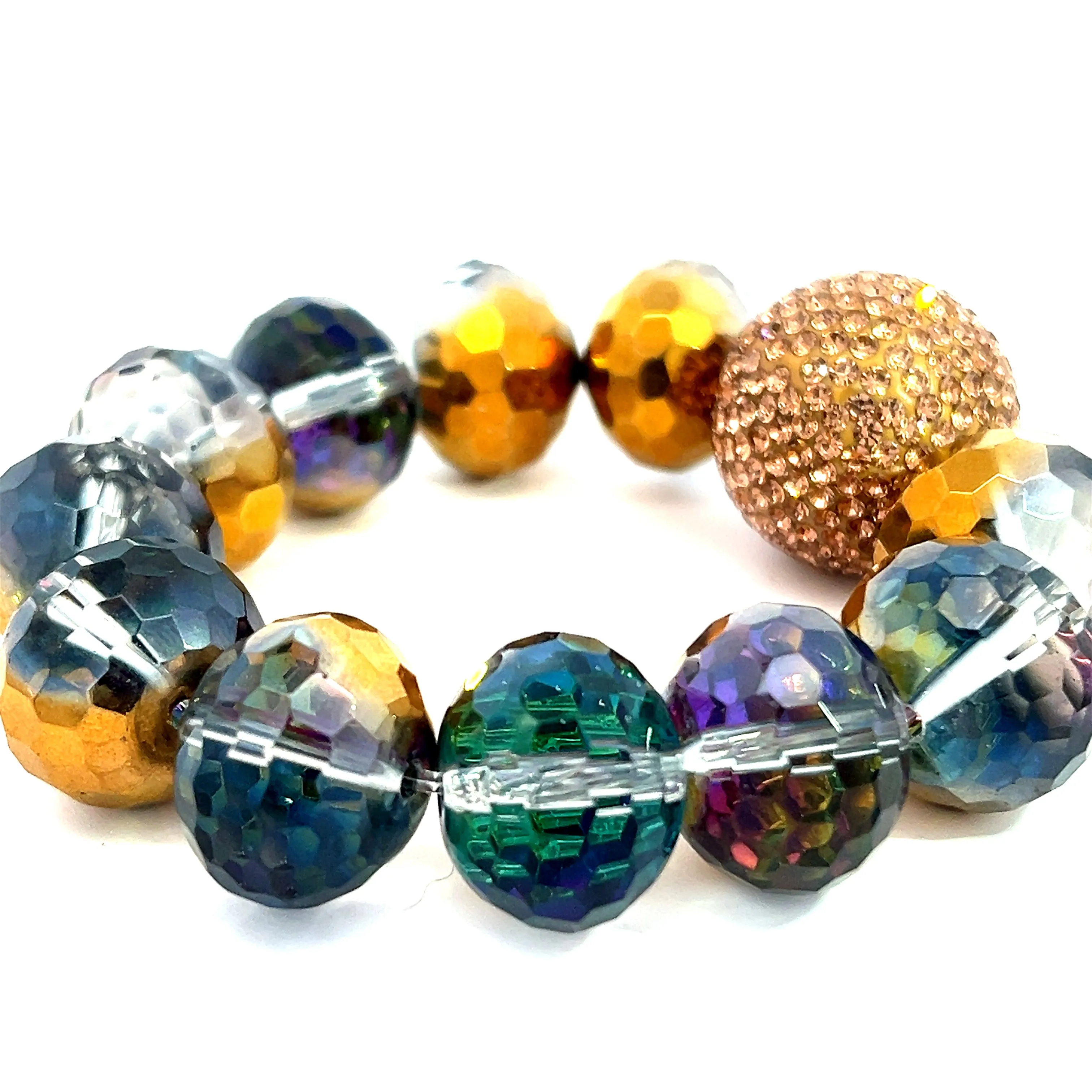 Crystal Sphere Disco Ball Stretch Bracelet