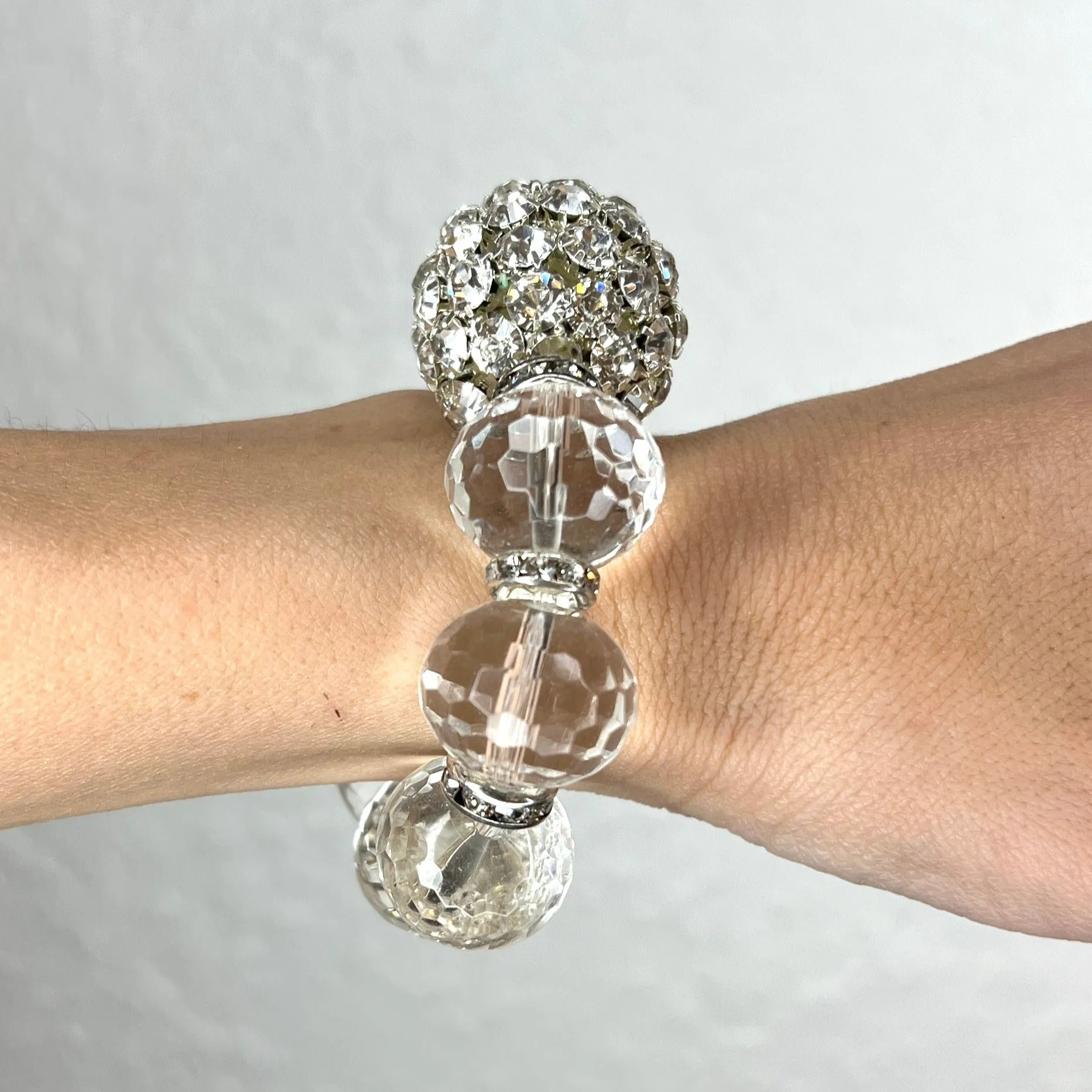 Crystal Sphere Disco Ball Stretch Bracelet