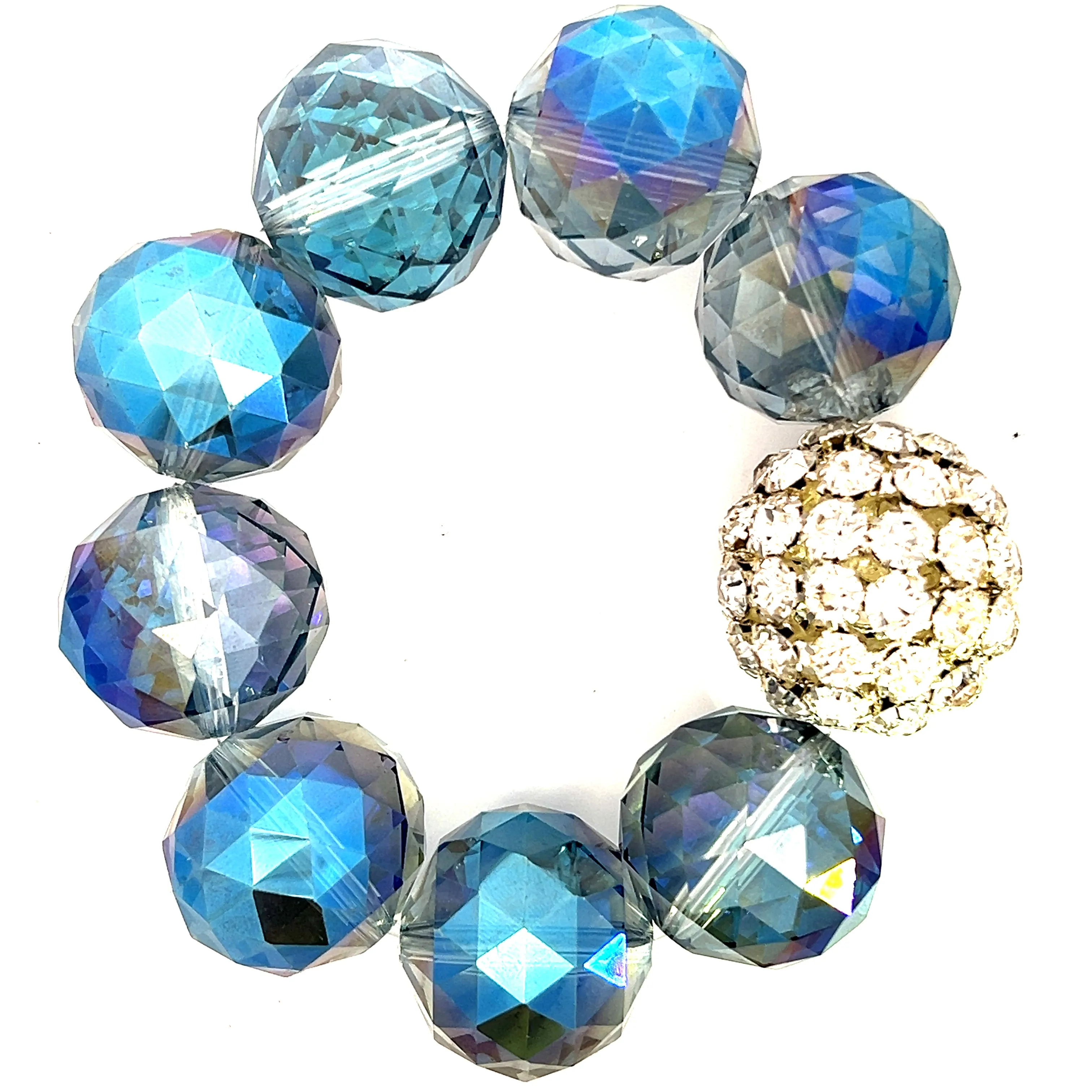 Crystal Sphere Disco Ball Stretch Bracelet