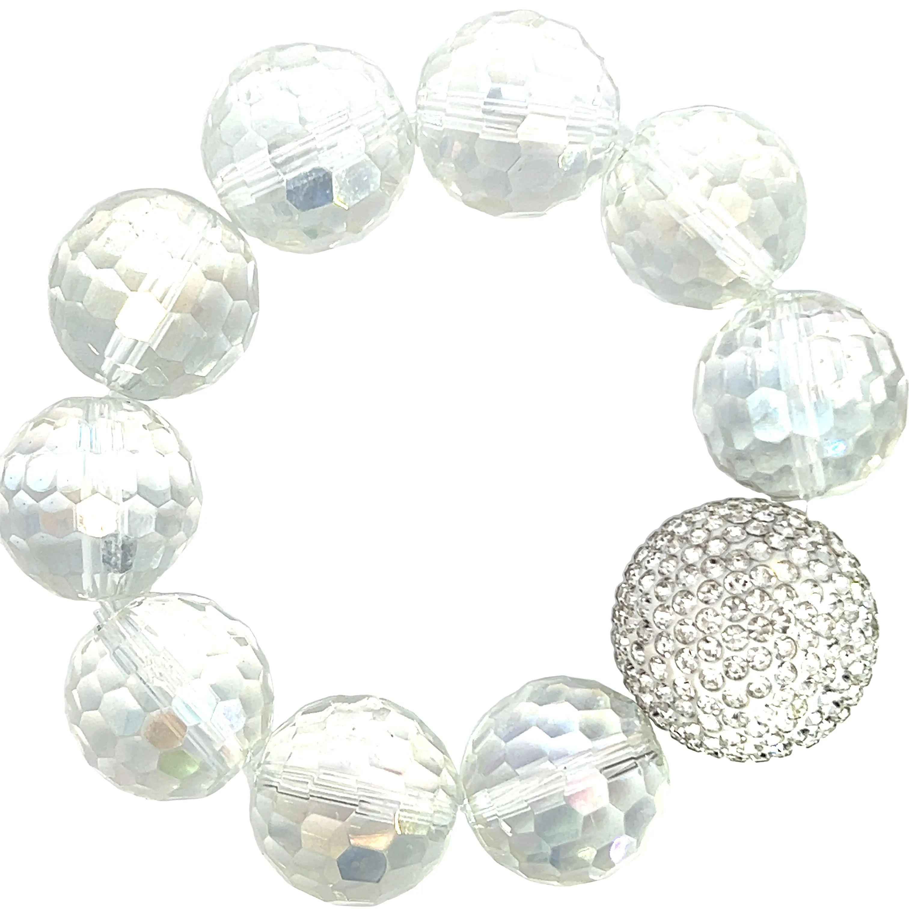 Crystal Sphere Disco Ball Stretch Bracelet