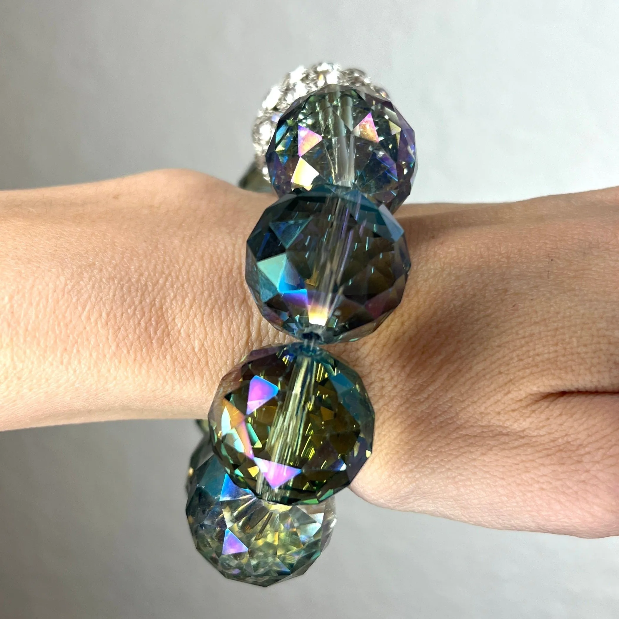 Crystal Sphere Disco Ball Stretch Bracelet