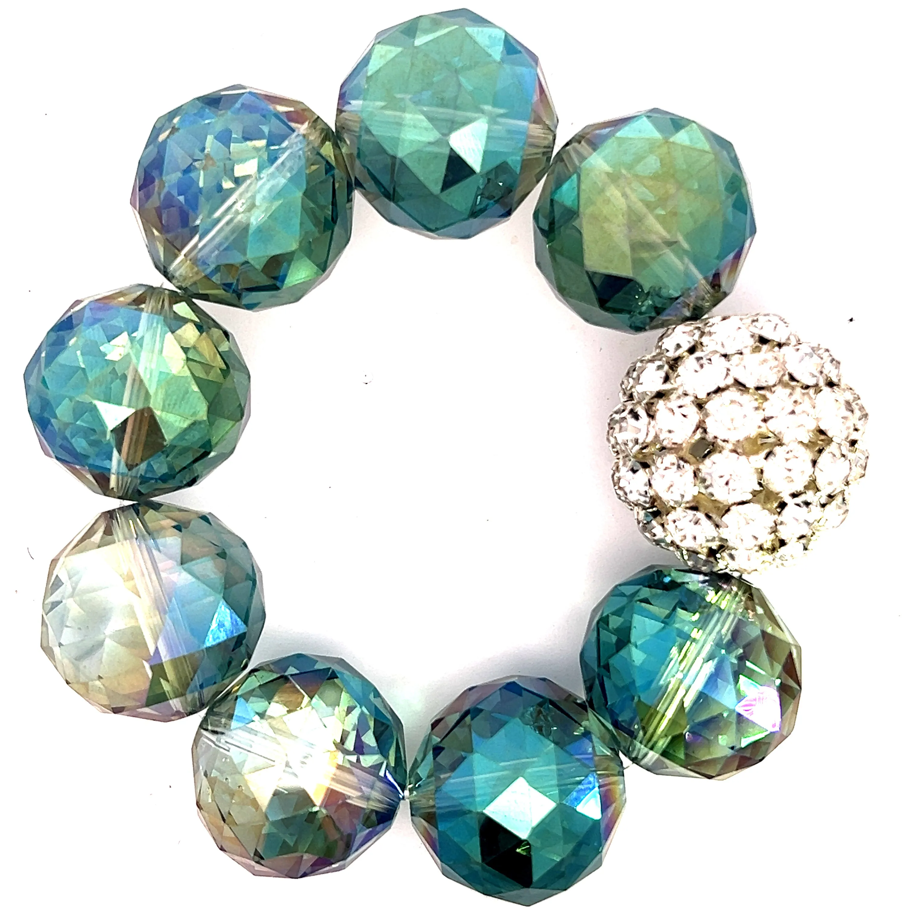 Crystal Sphere Disco Ball Stretch Bracelet