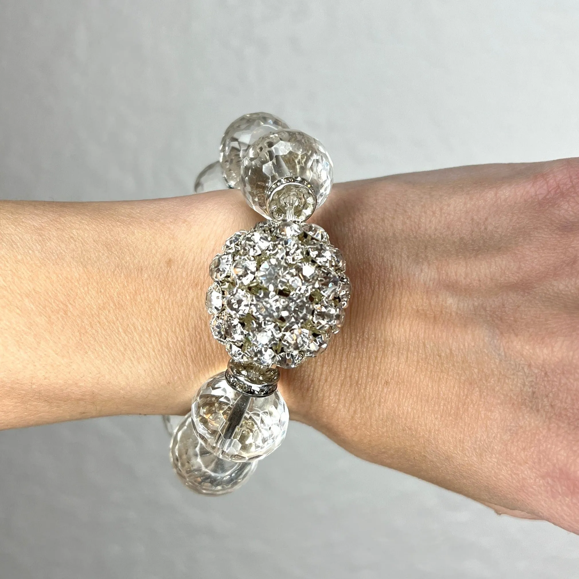 Crystal Sphere Disco Ball Stretch Bracelet