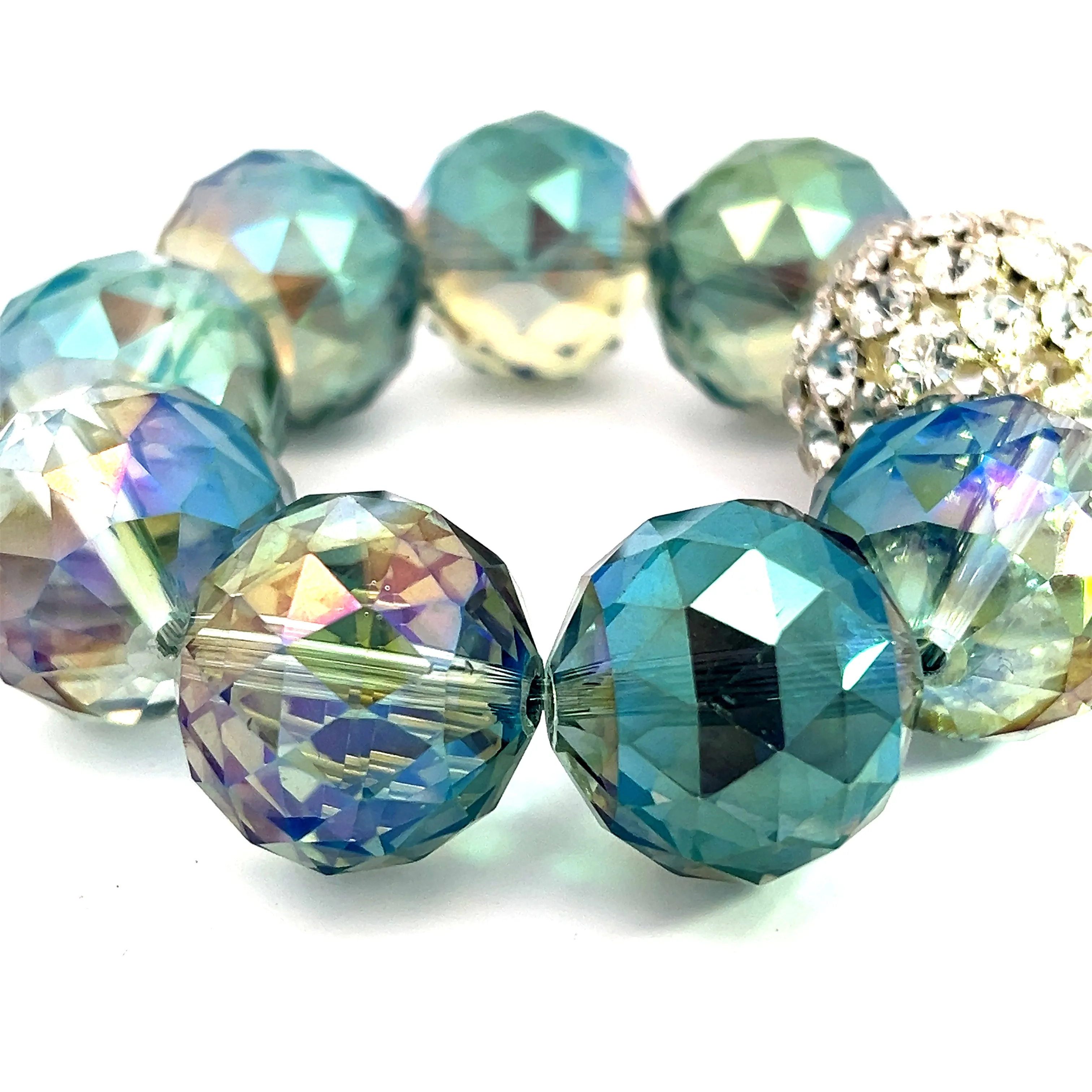 Crystal Sphere Disco Ball Stretch Bracelet