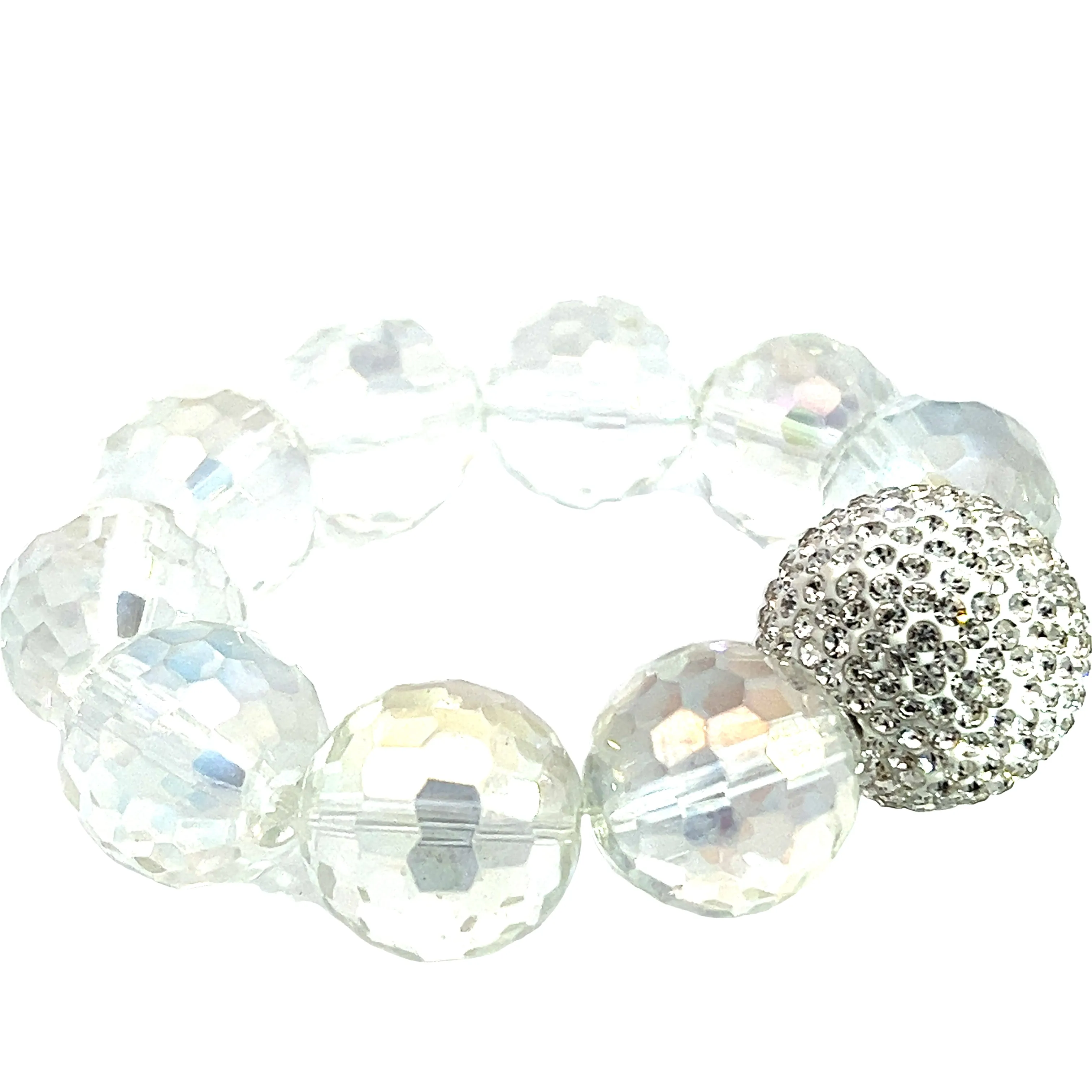 Crystal Sphere Disco Ball Stretch Bracelet