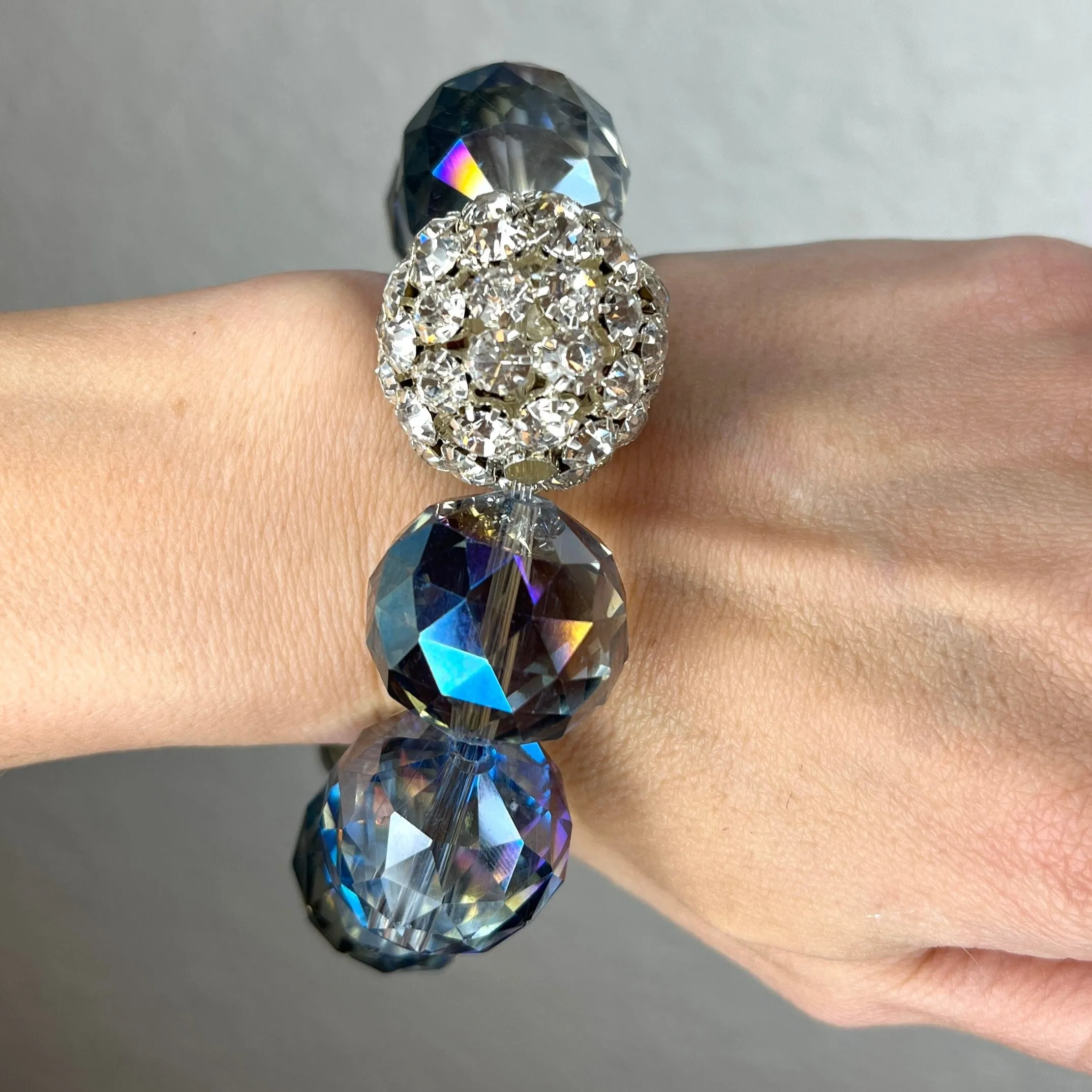 Crystal Sphere Disco Ball Stretch Bracelet