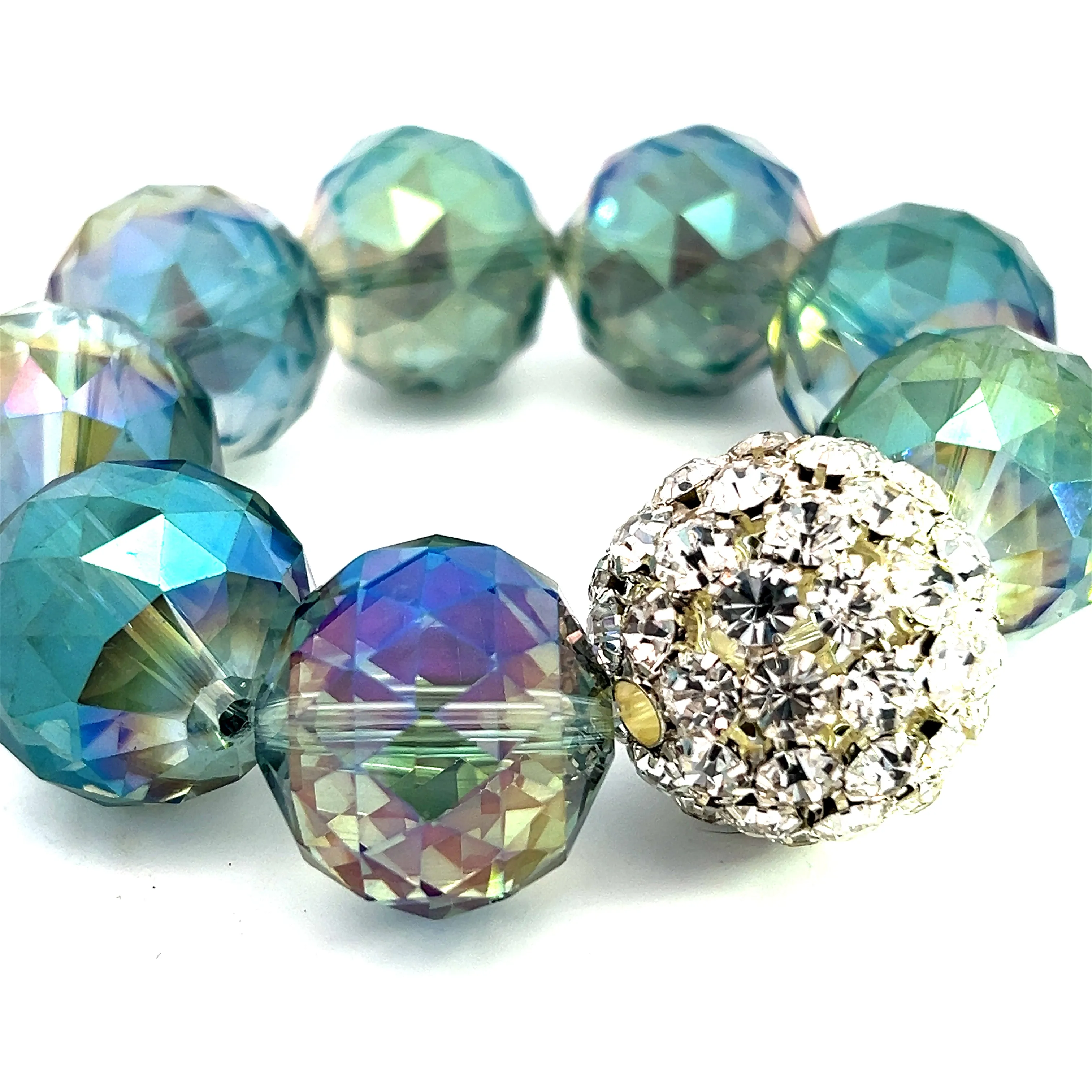 Crystal Sphere Disco Ball Stretch Bracelet