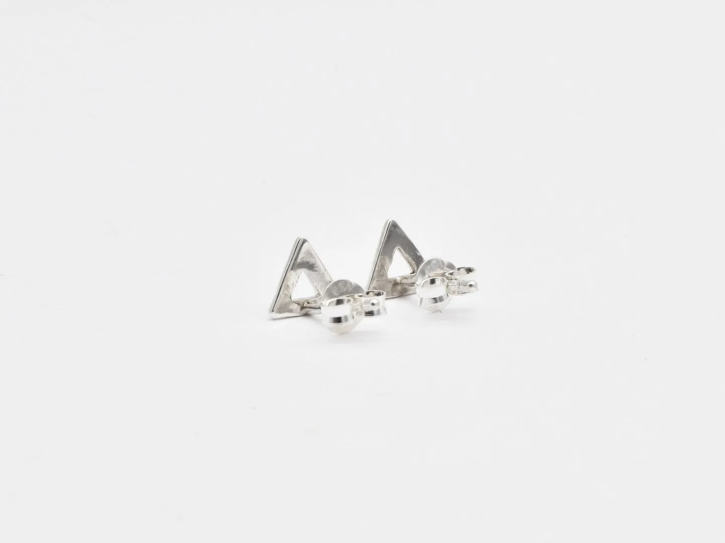 Dainty Triangle Studs - Geometric Earrings - Triangle Cutout Studs