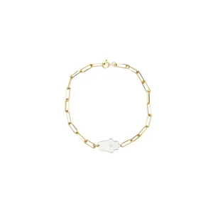 Dani Hamsa Diamond Paperclip Bracelet | Anklet