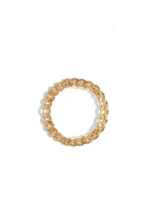 Delicate Curb Chain Ring in Gold