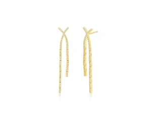 Diamond Criss Cross Drop Earrings