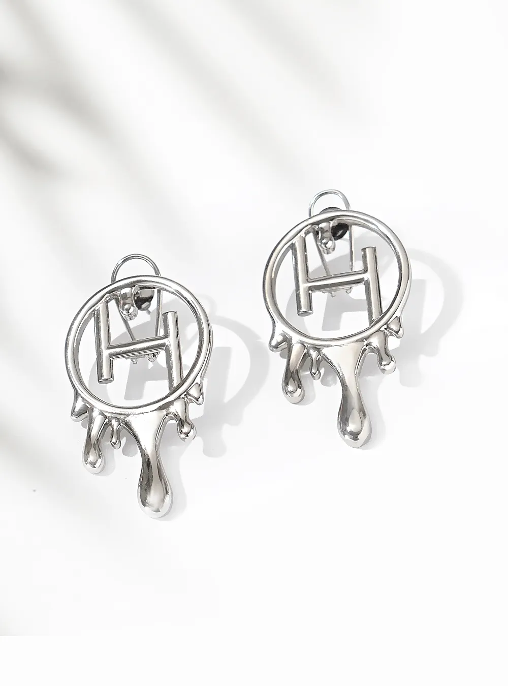 Drip OH Maxi Earrings In Silver Finish