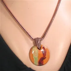 Fair Trade Kazuri Pendant Necklace Tan African Inspired Jewelry