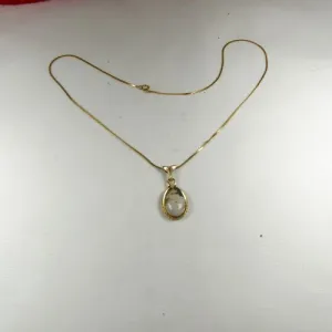 Fancy India Jasper Gemstone Gold Pendant Necklace