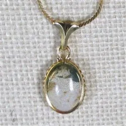 Fancy India Jasper Gemstone Gold Pendant Necklace