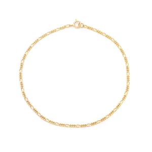 Figaro Chain Bracelet | Solid 14k Gold