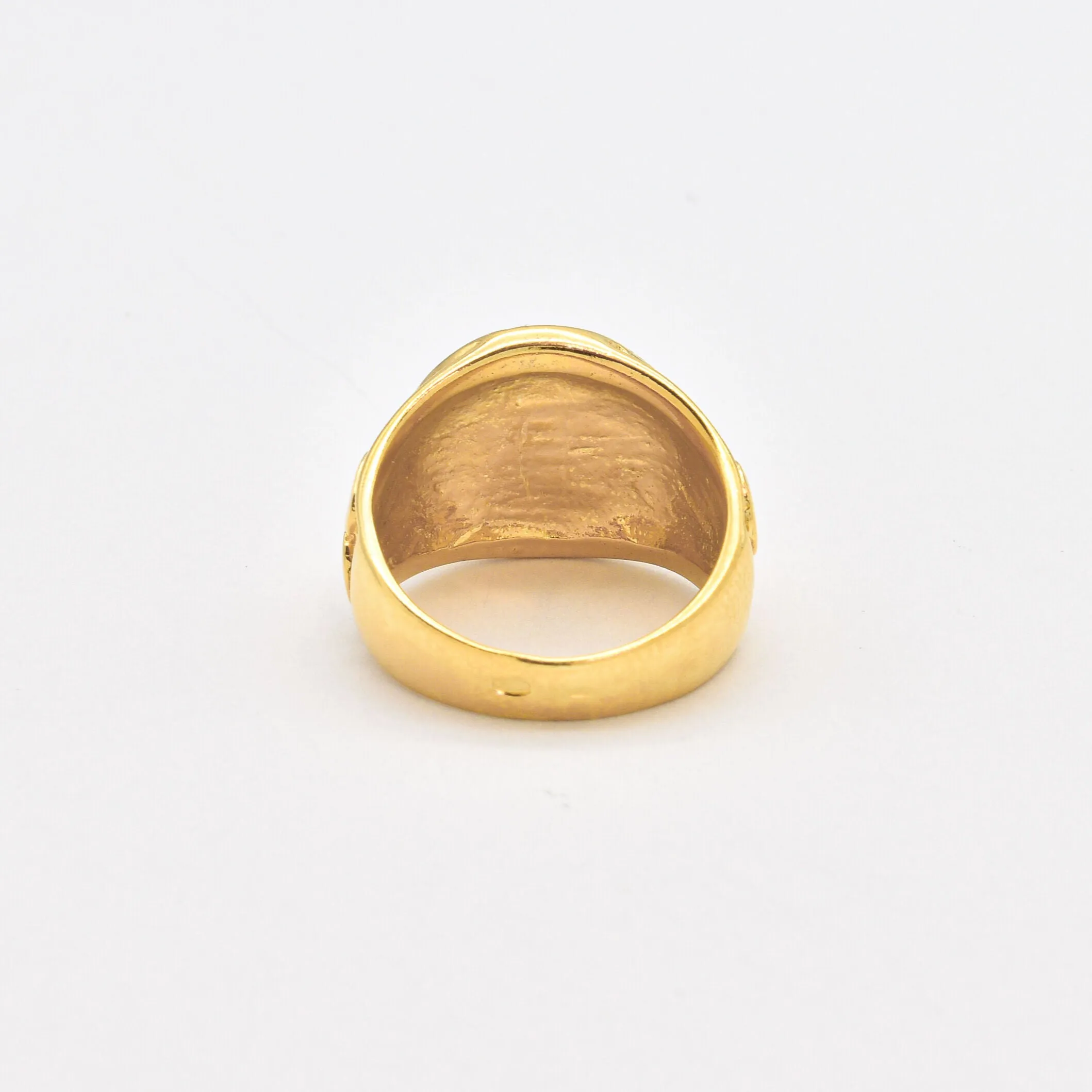 Gold Om Ring - Chunky Ohm Ring - Buddhist Meditation Ring