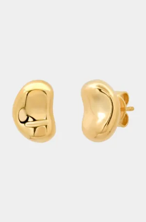 Gold Vermeil Bean Studs