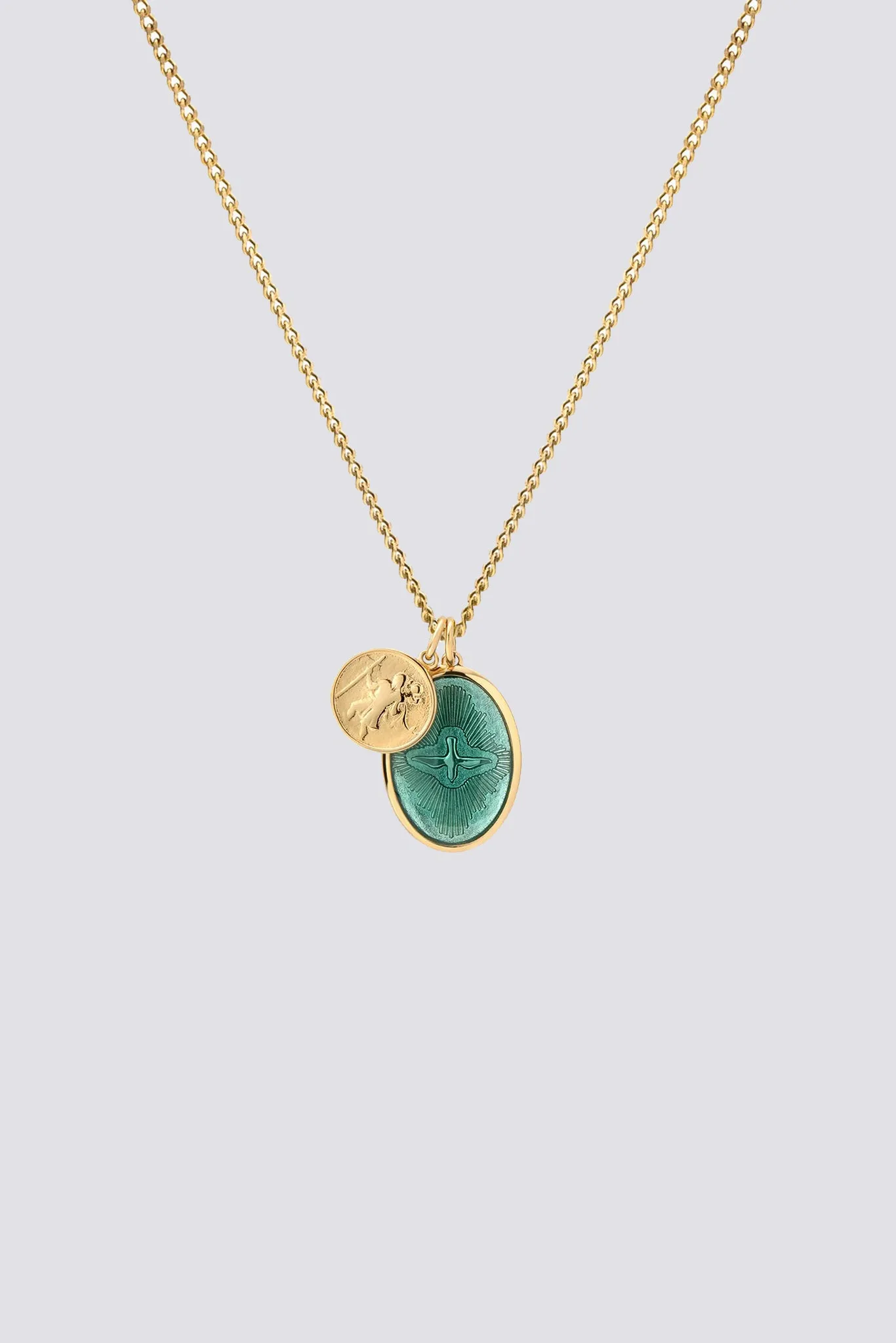 Gold/Teal Mini Dove Pendant