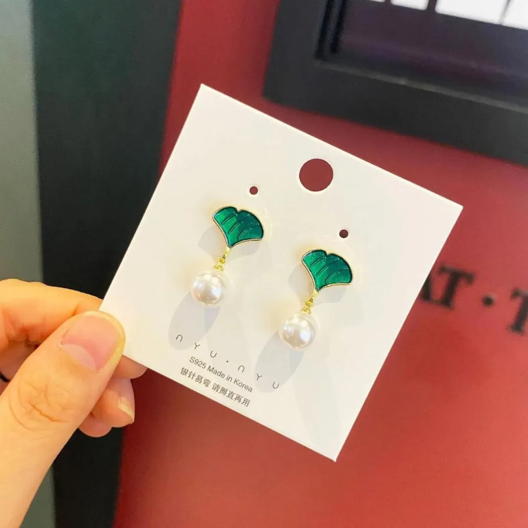 Green Leaf Earrings