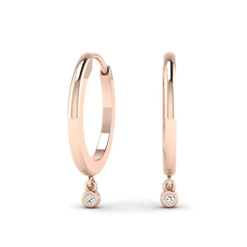 Hadley Huggie Moissanite Drop Earrings