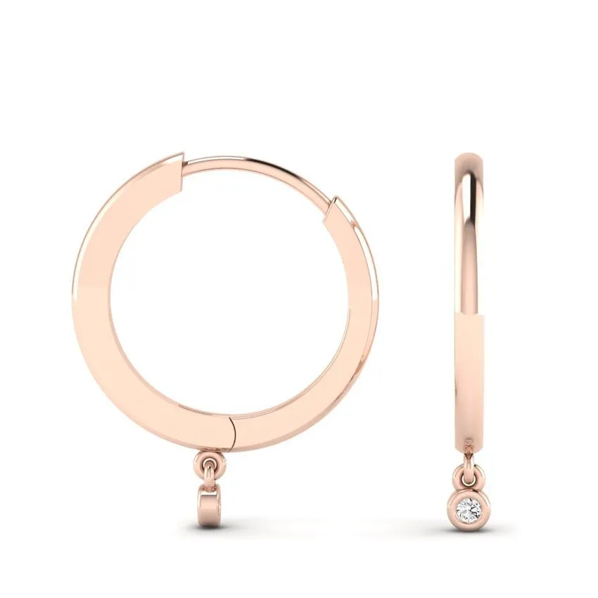 Hadley Huggie Moissanite Drop Earrings