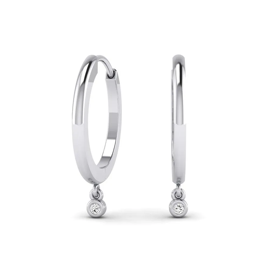 Hadley Huggie Moissanite Drop Earrings