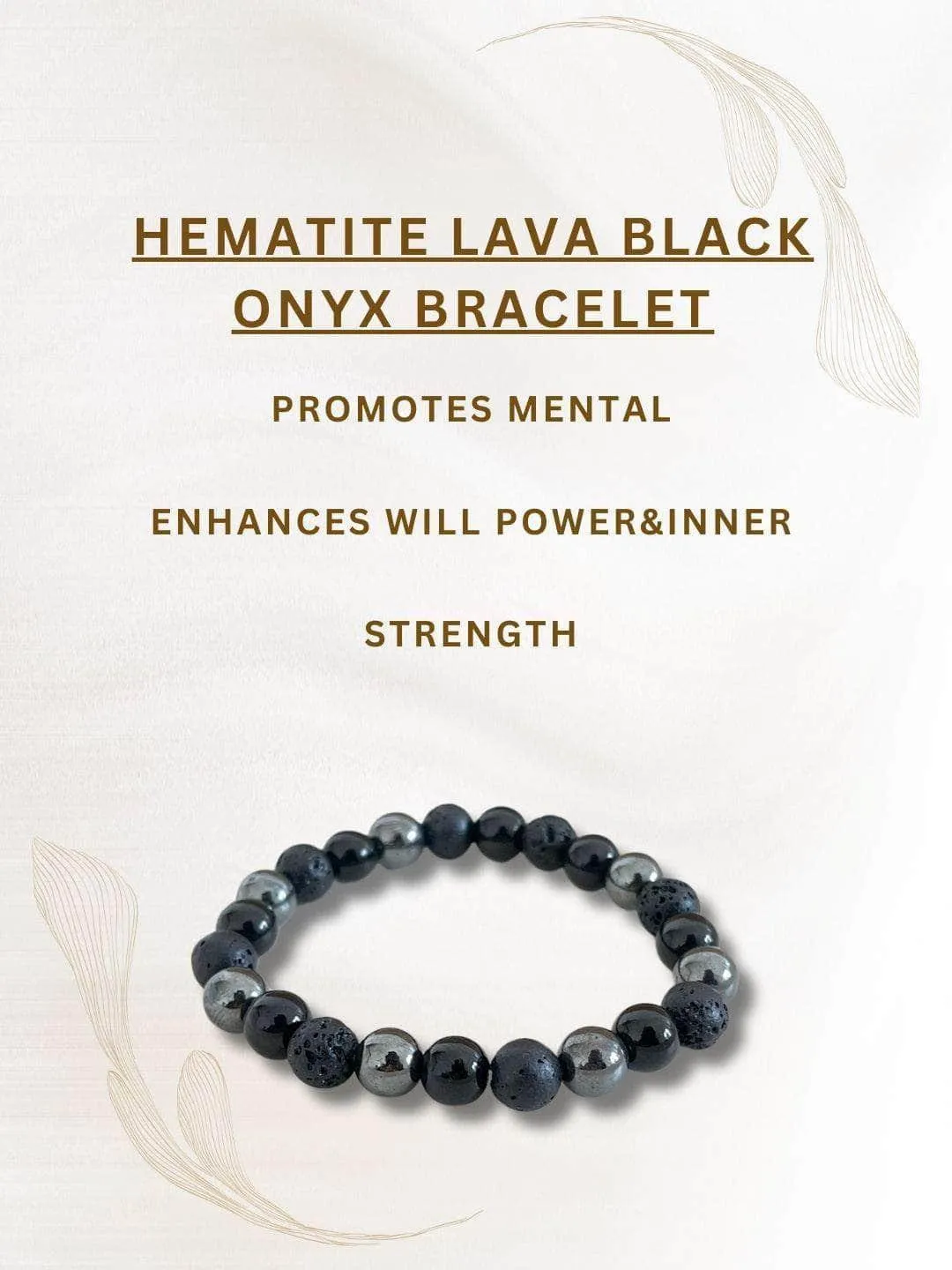 Haematite Lava Black Onyx Bracelet