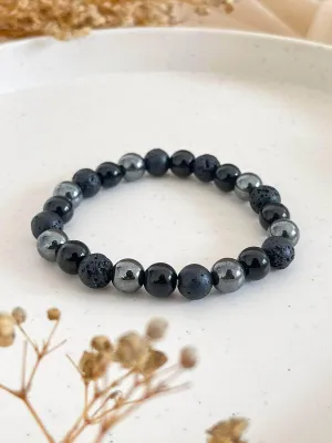 Haematite Lava Black Onyx Bracelet