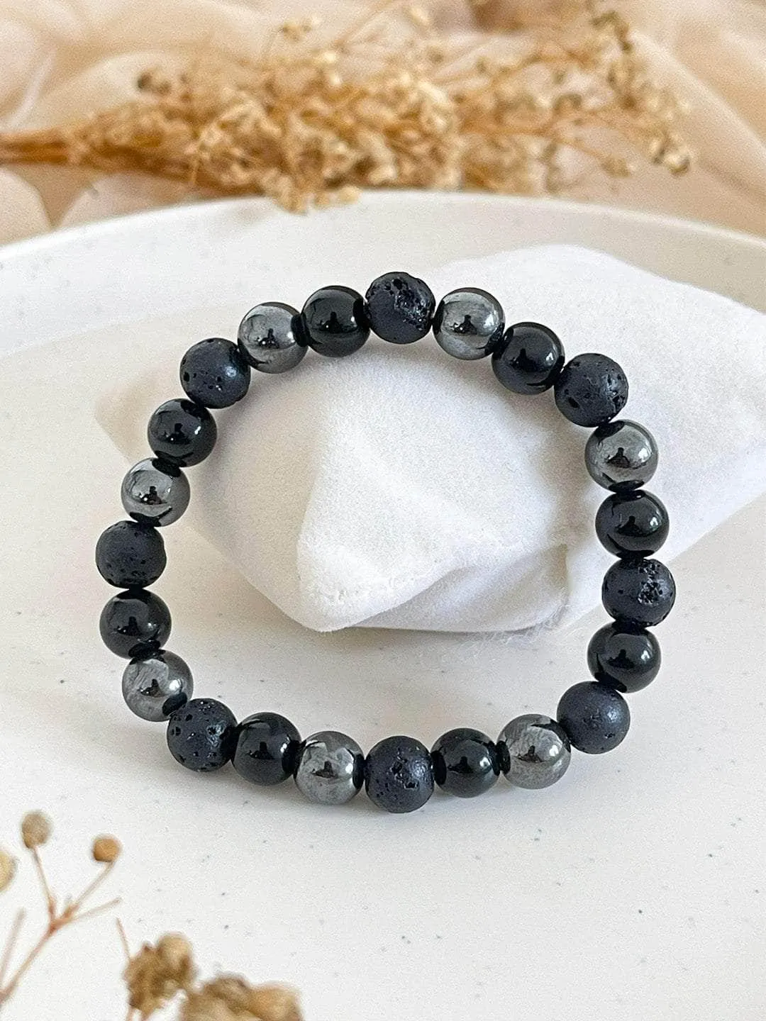 Haematite Lava Black Onyx Bracelet