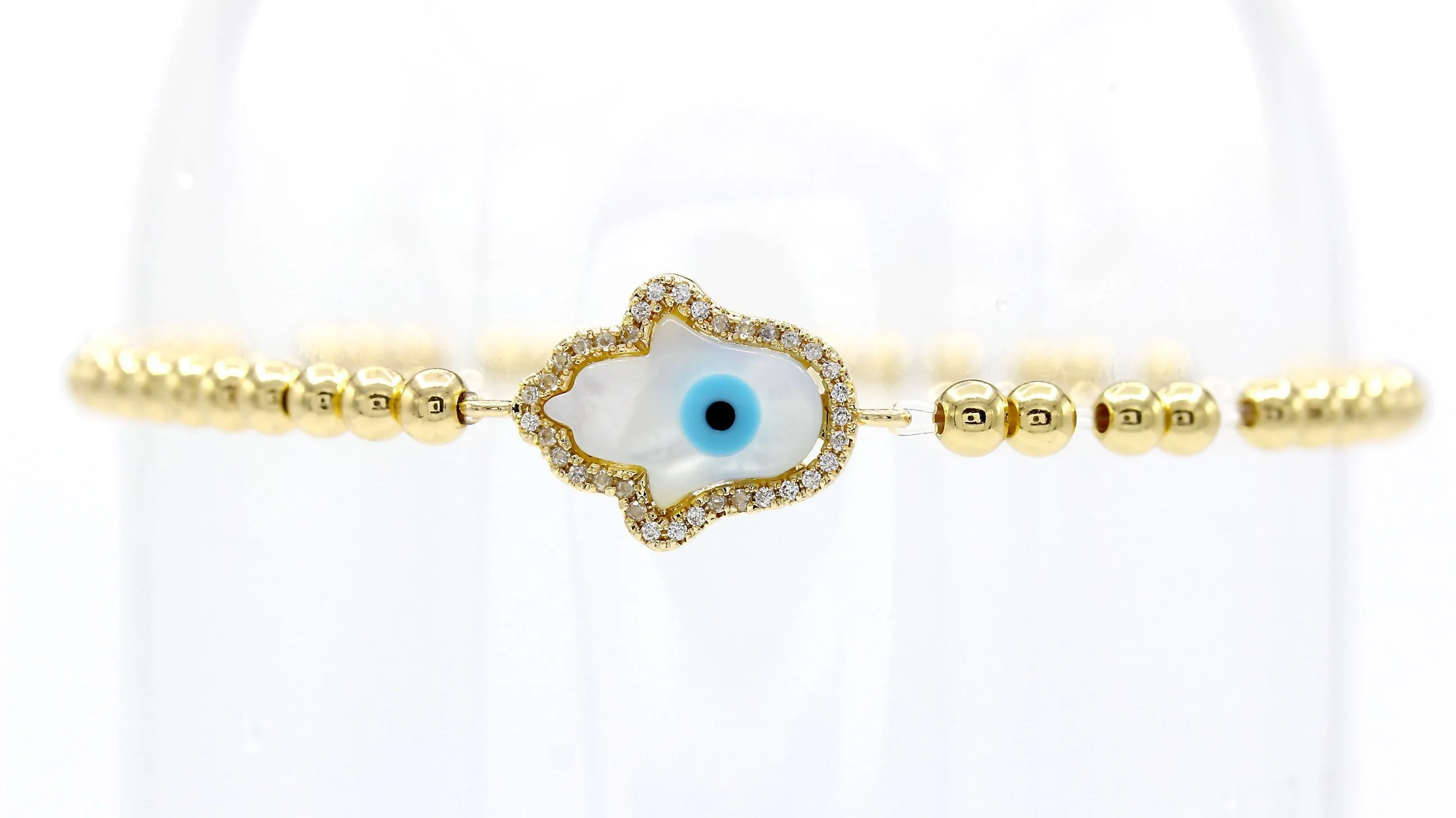 Hamsa Evil Eye Charm Bracelet CZ