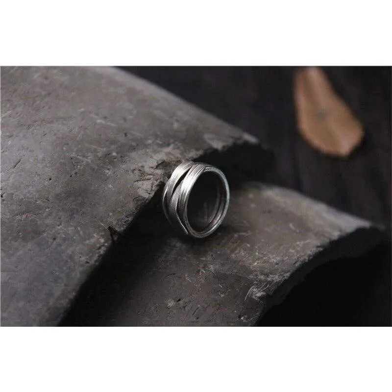 Handmade Thai Silver Woven Band Rings Women 100% Pure Sterling Silver 925 Black Antique Thai Silver Female Jewelry Free Box Gift