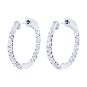 Harmonious Huggie Diamond Hoop Earrings 1 1/2 Ct