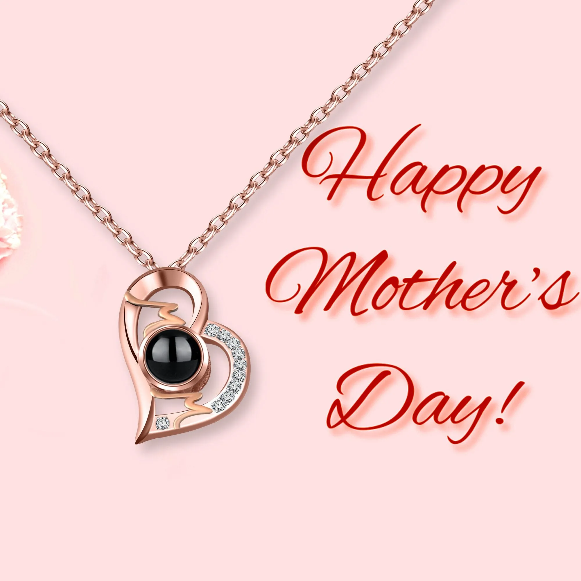 Heart Projection Necklace Personalized Photo MOM Pendant