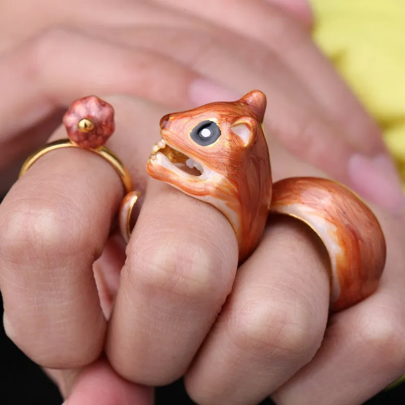 Hot DIY Handmade Gold Plated Fox Animal Rings For Women Fashion Rings Punk Style Rings Sets Open Cuff Rings 3pcs/Set Top Quality