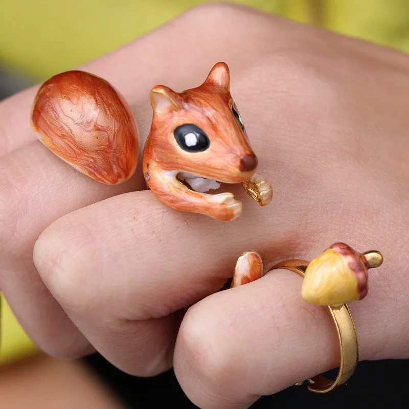 Hot DIY Handmade Gold Plated Fox Animal Rings For Women Fashion Rings Punk Style Rings Sets Open Cuff Rings 3pcs/Set Top Quality