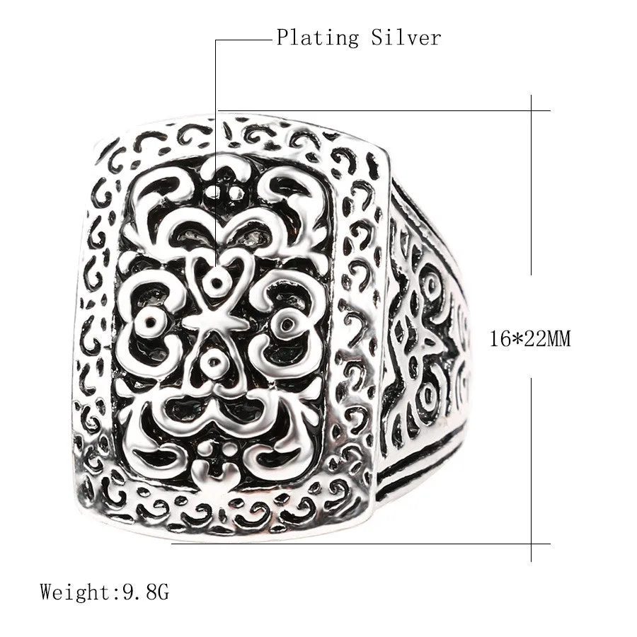 Hot Vintage Jewelry Big Antique Rings For Men Plating Silver And Gold Luxury Fantastic Gift