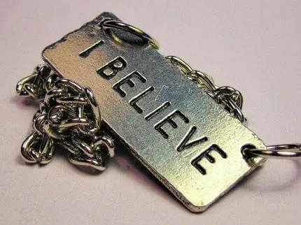 I Believe Statement Platform Necklace