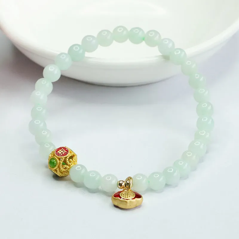 Jade Bracelets with Sterling Silver and Palace Style